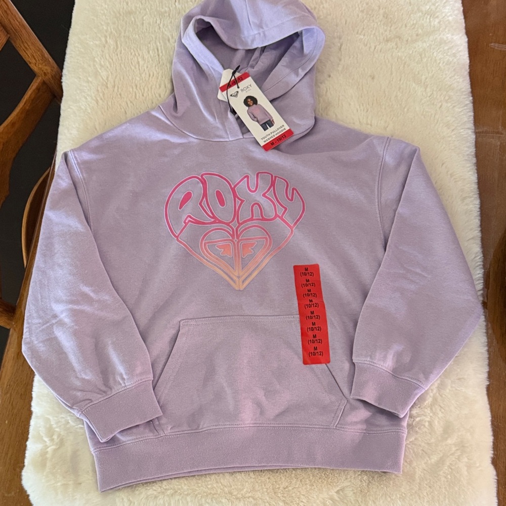 Roxy Lilac Pullover Hoodie with Pink Gradient Logo